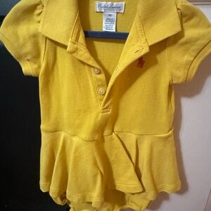 Ralph Lauren Yellow Kids Polo with Peplum